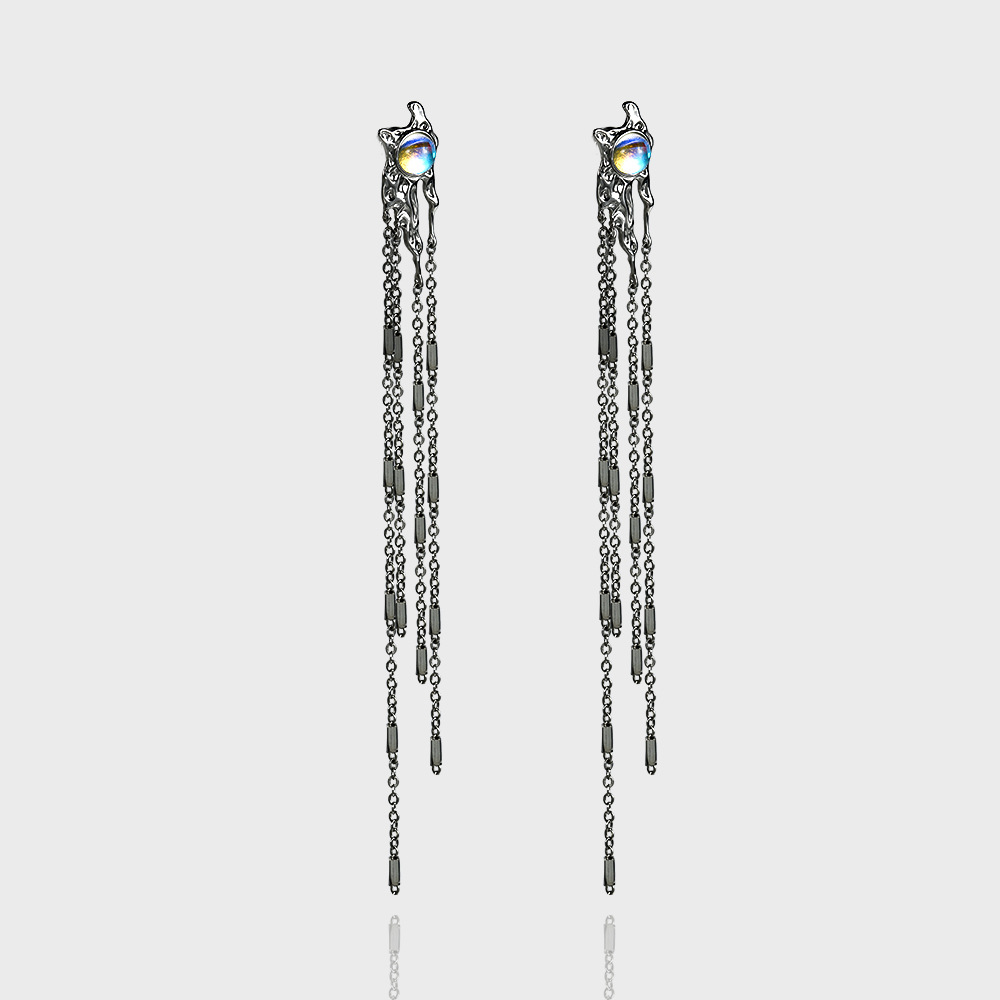 New Irregular Tassel Long Earrings Women's Ear Studs Ear Accessories Live Stream