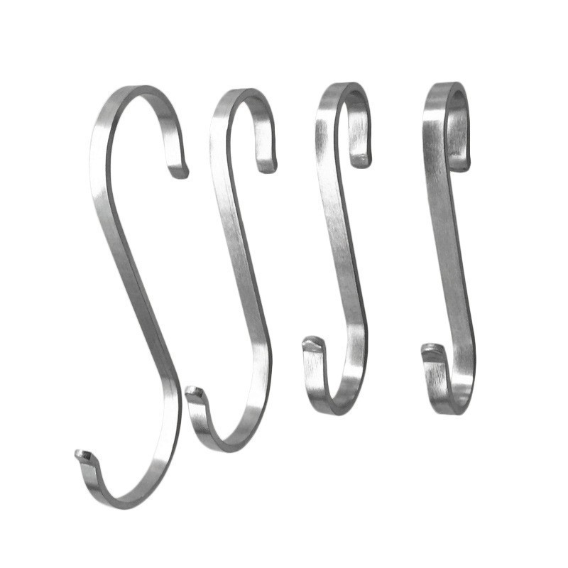 S square flat hook 304 stainless steel S hook round pipe hook partition board hook S hook S type with buckle