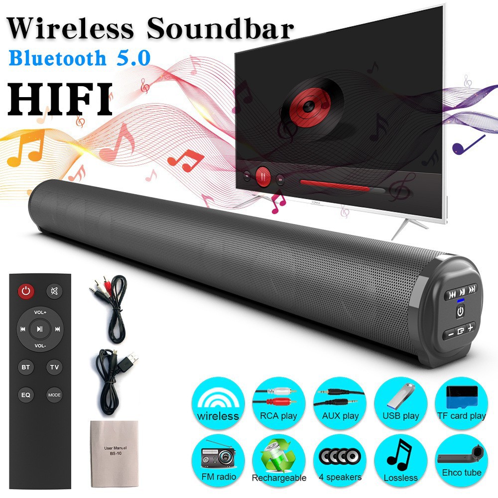 Wireless Bluetooth Speaker & Soundbar TV Soundbar Speaker Can Connect to Computer, Projector, USB Play