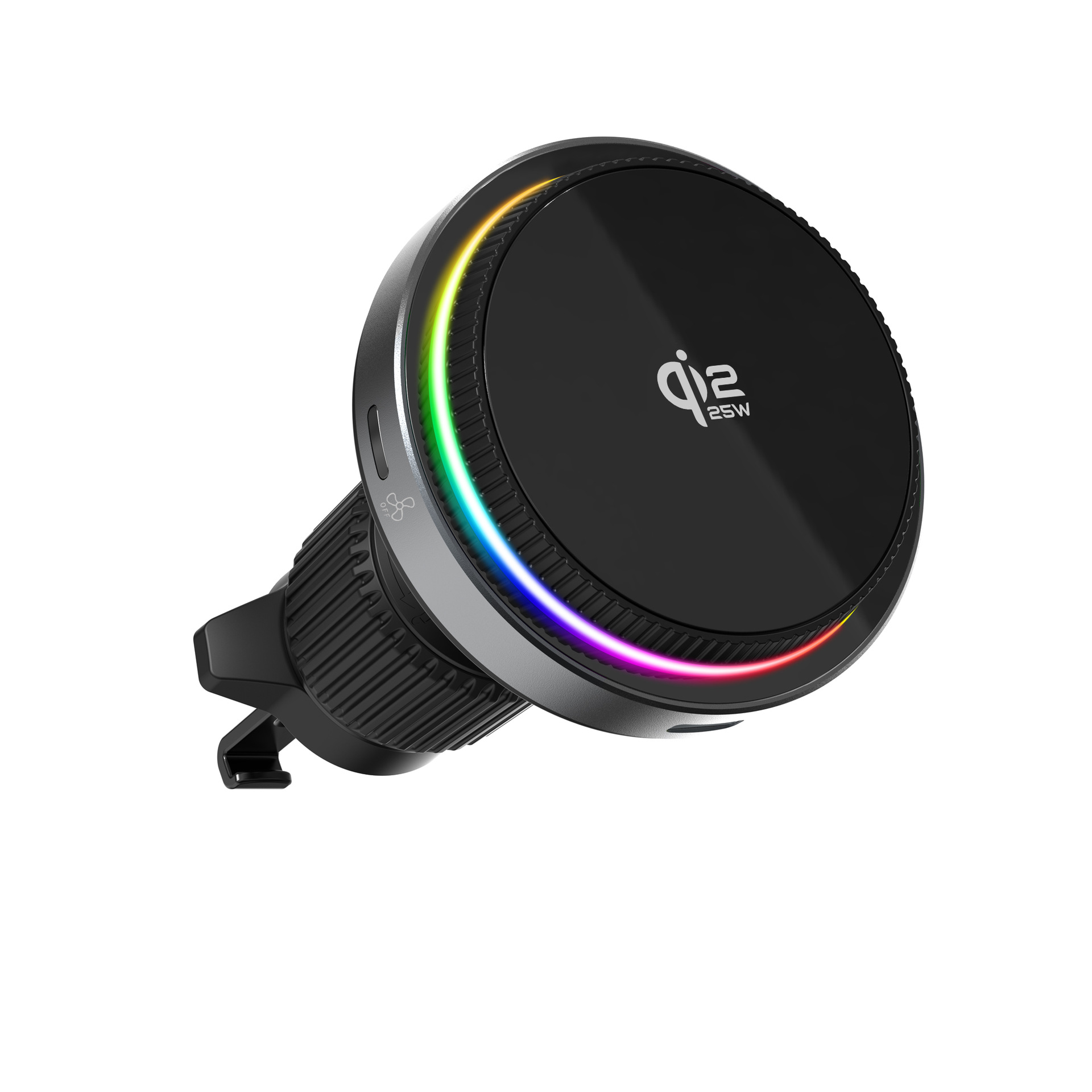 QI2.2 semiconductor cooling 25W magnetic car wireless charger for Apple iPhone colorful light stand