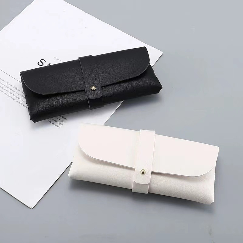 New single stud sunglasses case, PU leather case soft bag sunglasses case, black portable glasses case