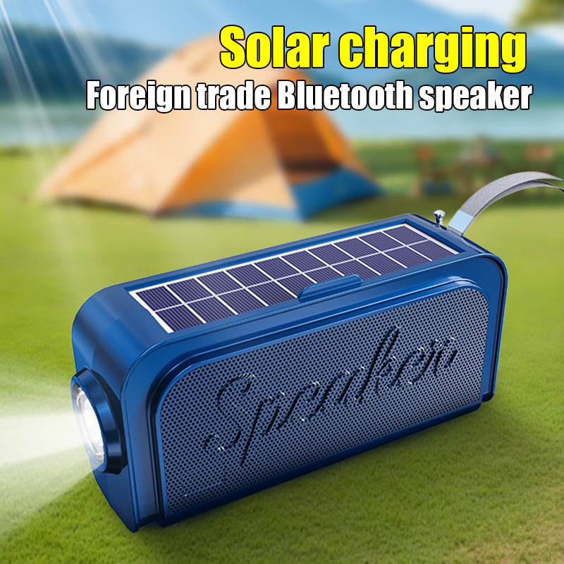 Small Speaker Bluetooth Card Outdoor Solar Flashlight Bluetooth Gift Small Audio Portable
