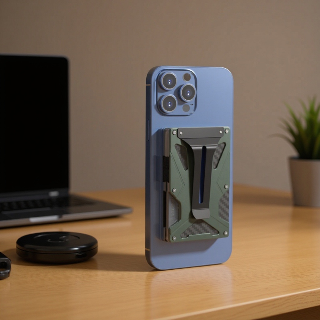 New Built-in Magnetic Metal Wallet Magsafe Wallet Air Tag Card Holder RFID Anti-theft Function