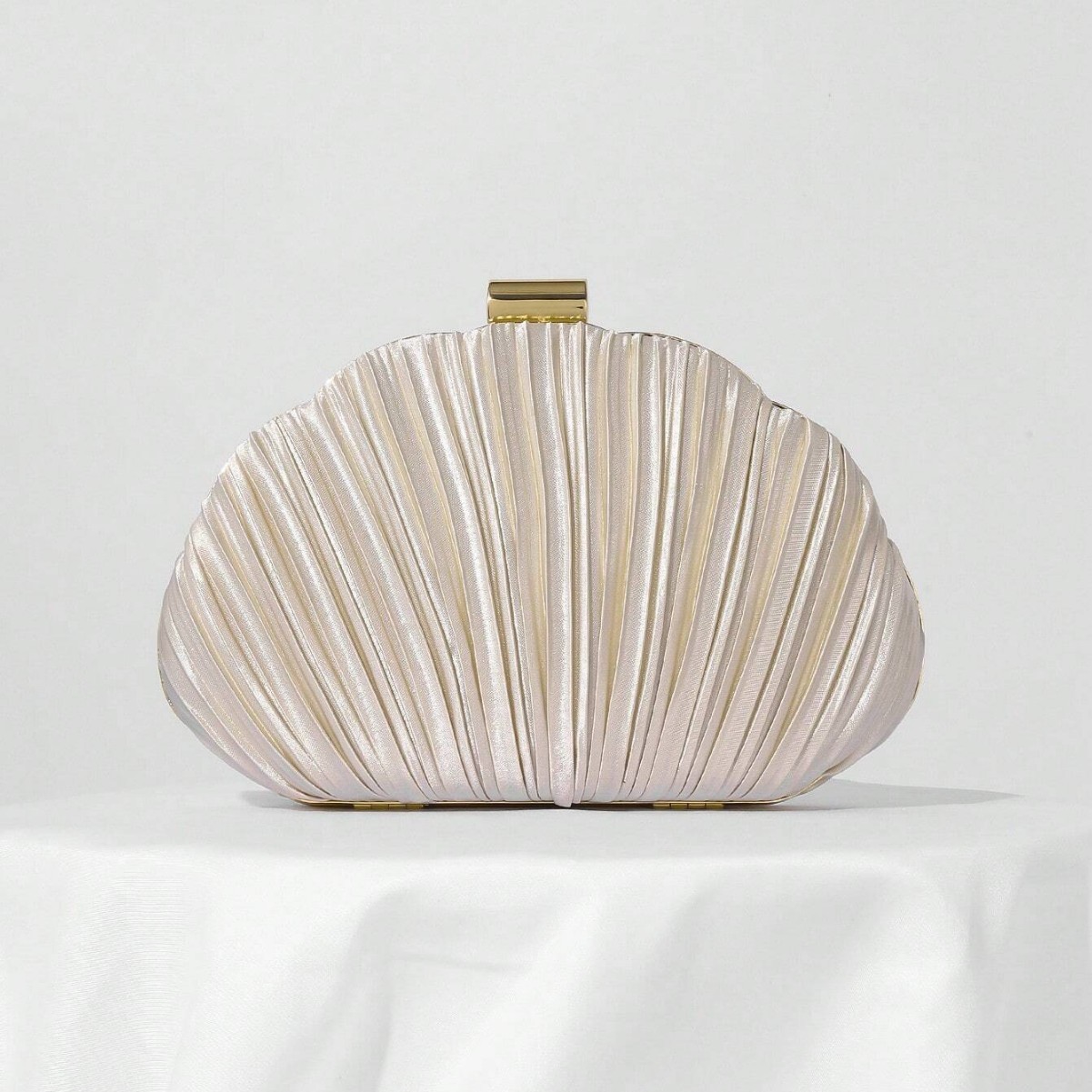 2025 New Shell Evening Bag Pleated Clutch Dress Evening Bag Cheongsam Banquet Bag
