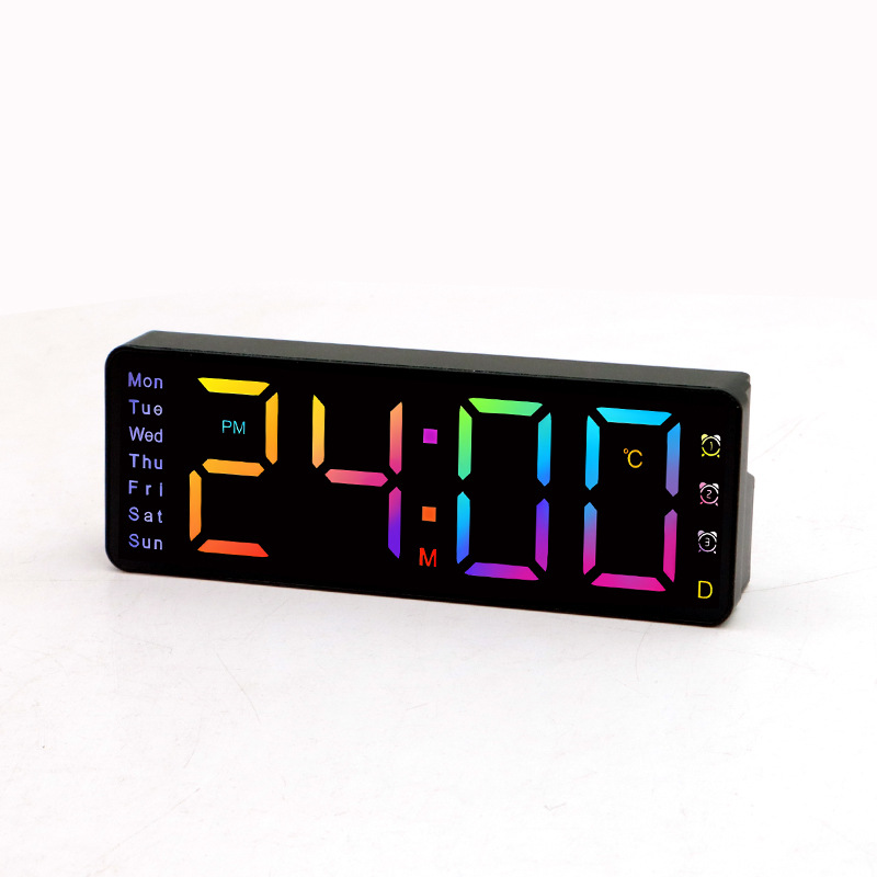 Desktop LED electronic alarm clock voice control countdown simple rectangular electronic clock bedroom student special