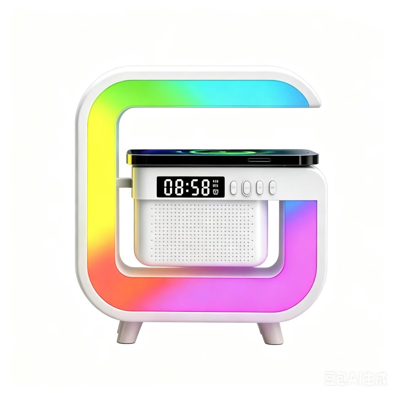 G3mini Bluetooth speaker wireless charging alarm clock atmosphere light multi-function wireless charging smart Bluetooth speaker