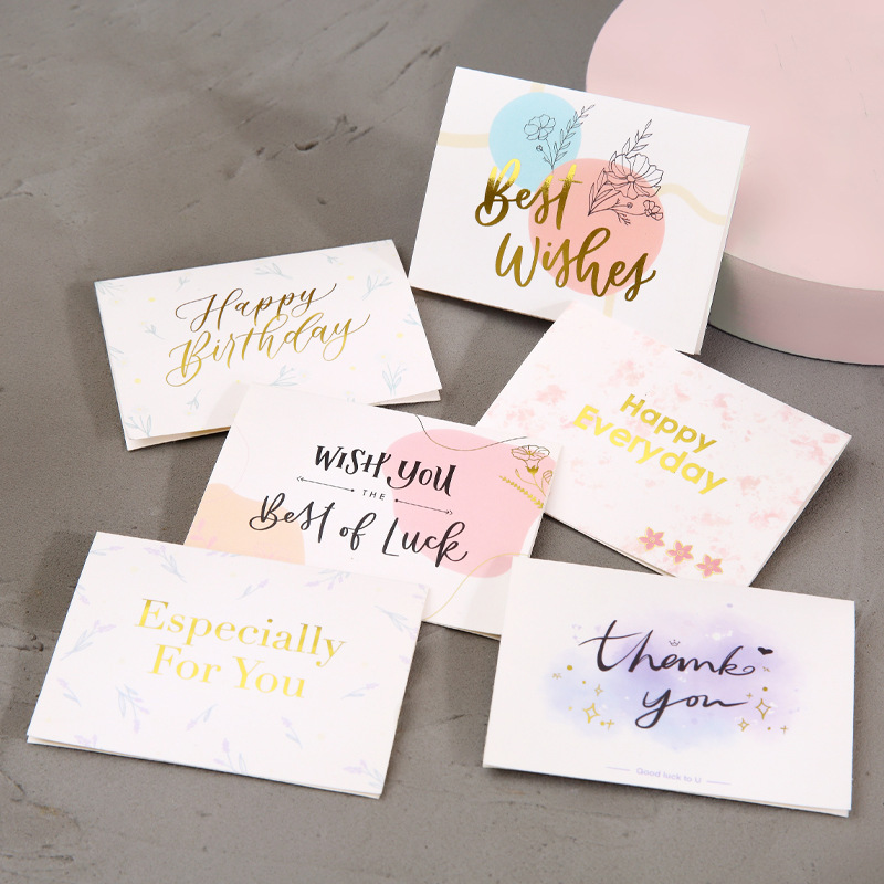 Gold foil greeting card birthday gift card flower shop gift card blessing greeting card