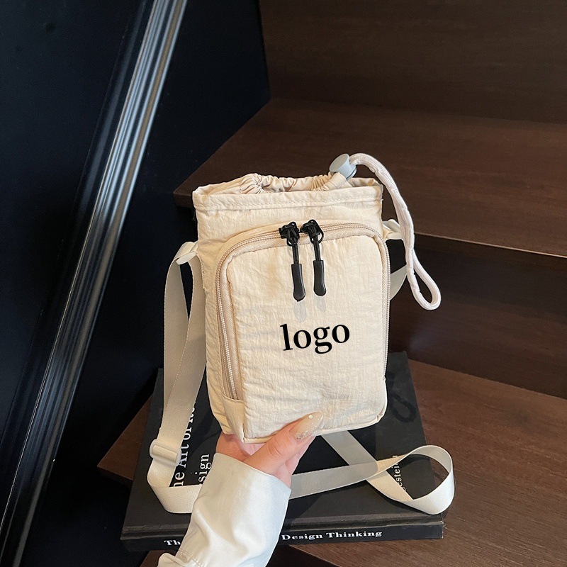 Lightweight Phone Bag for Men and Students Water Bottle Bag Umbrella Bag Multi-Layer Single Shoulder Crossbody Bag Outdoor Sports Water Cup Bag