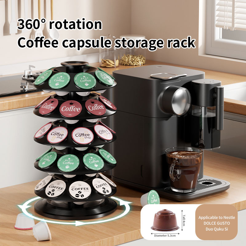 Dolce Gusto multi-layer 40-piece 360° rotatable coffee capsule storage rack