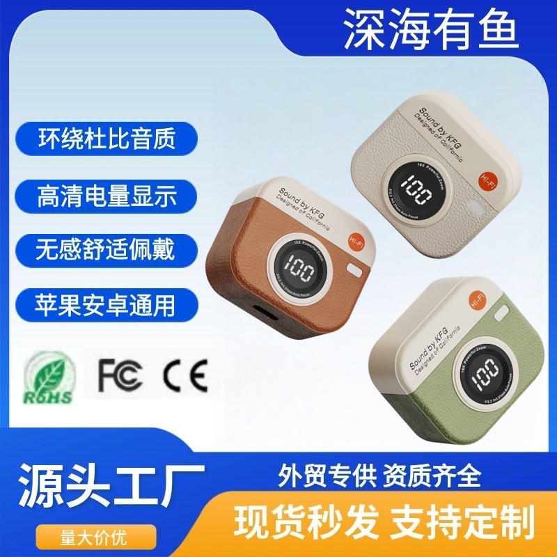 New Q86 Bluetooth Earphones Camera High-quality Sound with Digital Display Ultra-long Battery Life Can Be Exported