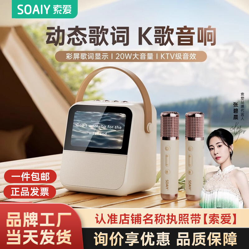 Soai GC200Pro Lyrics Speaker Home K Song Microphone Microphone All-in-One Home KTV Gift Bluetooth Audio