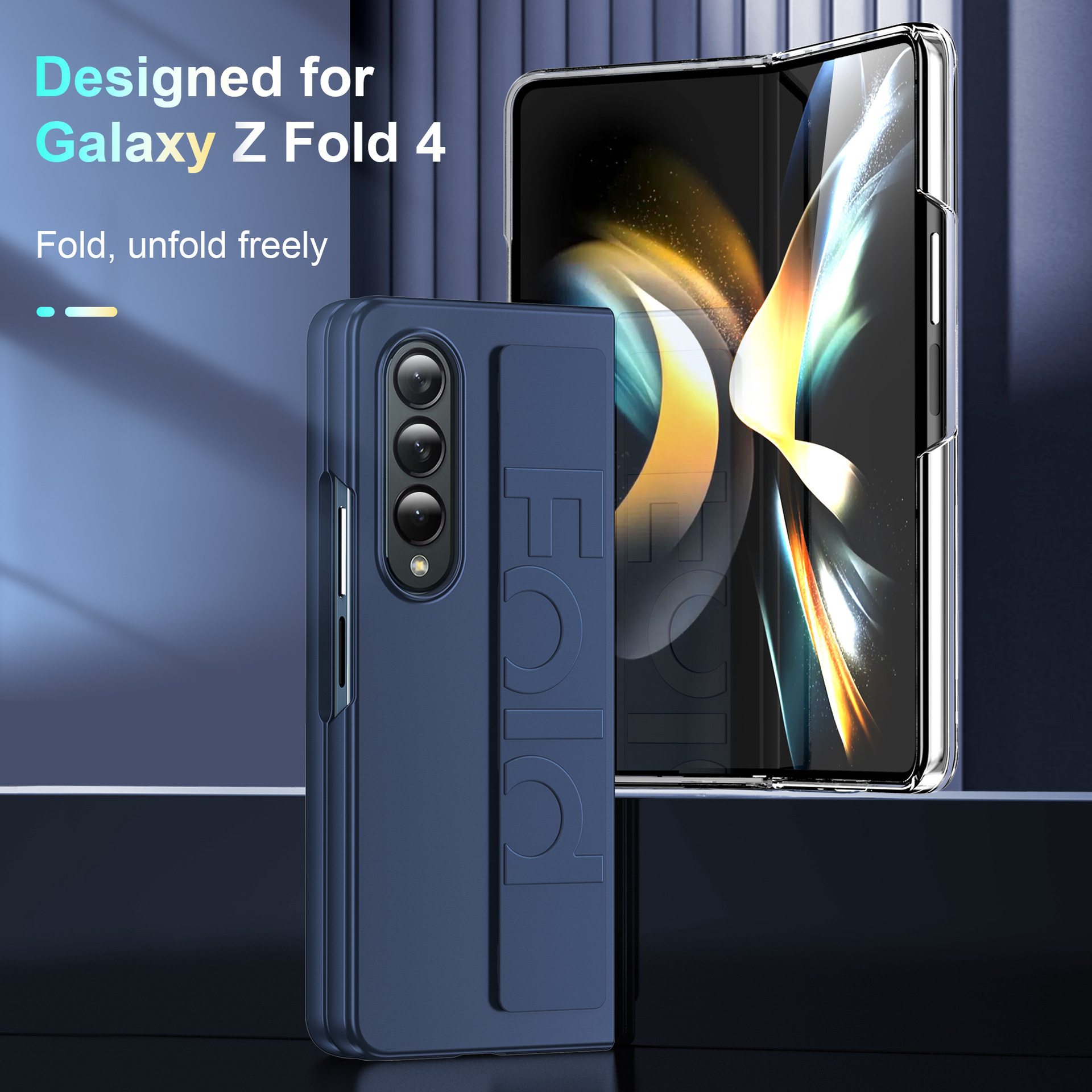 For Samsung Z Fold7/6 Phone Case Elastic Wrist Strap Integrated Flip Foldable Screen Fold5 Anti-Drop Protective Case