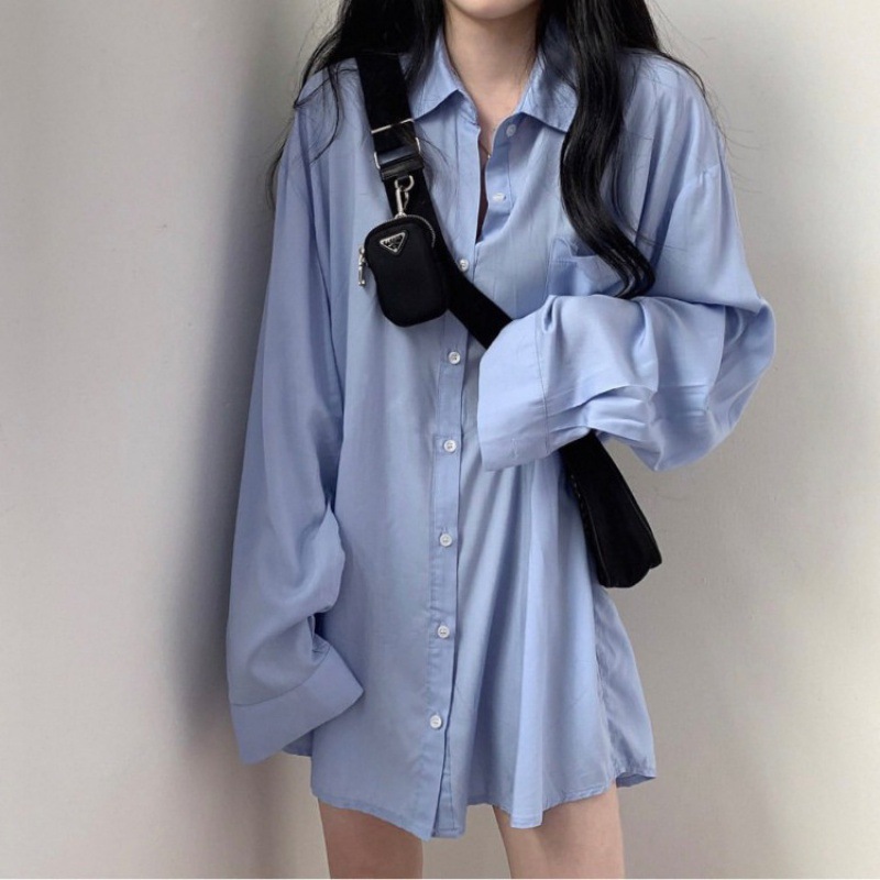 2023 New Sun Protection Silky Draping Sun Protection Long Sleeve Loose Shirt