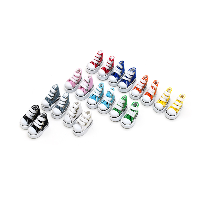 3.5CM Canvas Shoes 10cm Cotton Doll Clothes Changing Accessories OB24 8-Point BJD Finger Dance Toy Shoes
