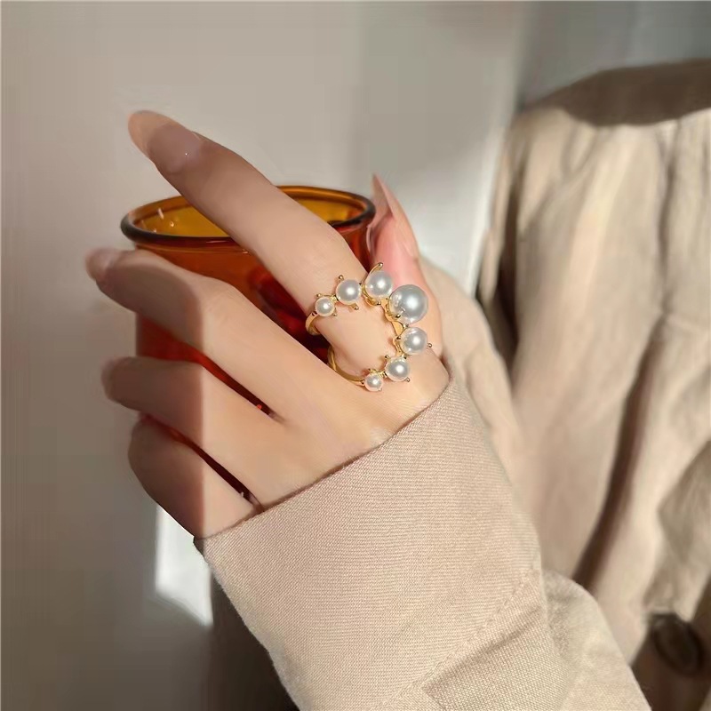 Carefully selected niche design joint ring simple pearl open