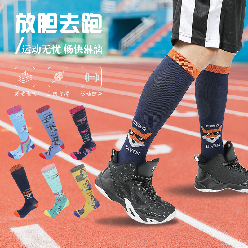 Socks, men's animal rainbow spring and autumn new sports socks, winter men's knee-high socks, casual sports cartoon socks
