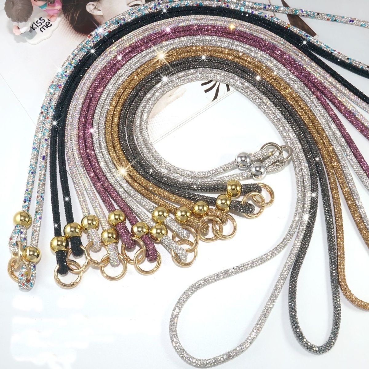Luxury rhinestone phone lanyard long crossbody phone chain can shoulder back pendant bag decoration strap phone rope