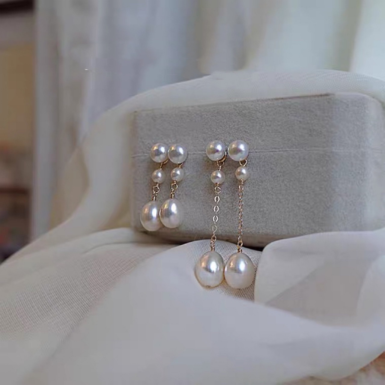 Natural pearl earrings for women long stud earrings 2026 new earrings