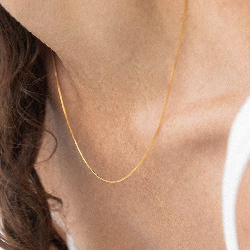 Stainless Steel Simple Mini Thin Round Snake Bone Chain 1MM 2MM Collarbone Chain Women's Matching Chain