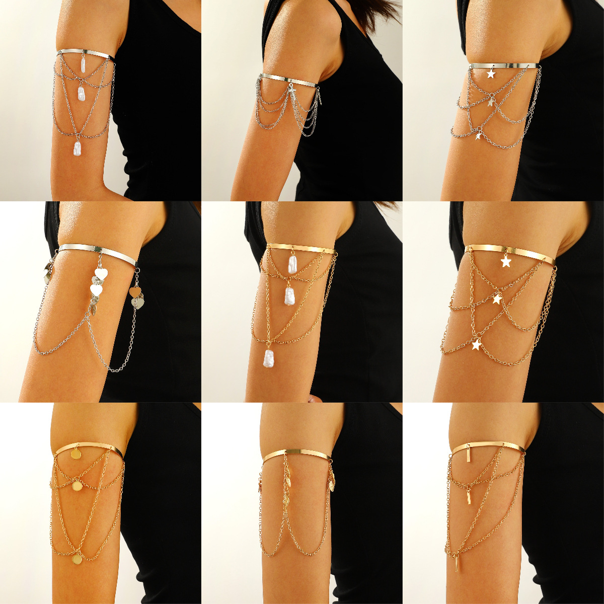 Chain Long Bangle Star Bangle Arm Ring Exquisite Accessories Hand Decor DIY Open Arm Ring