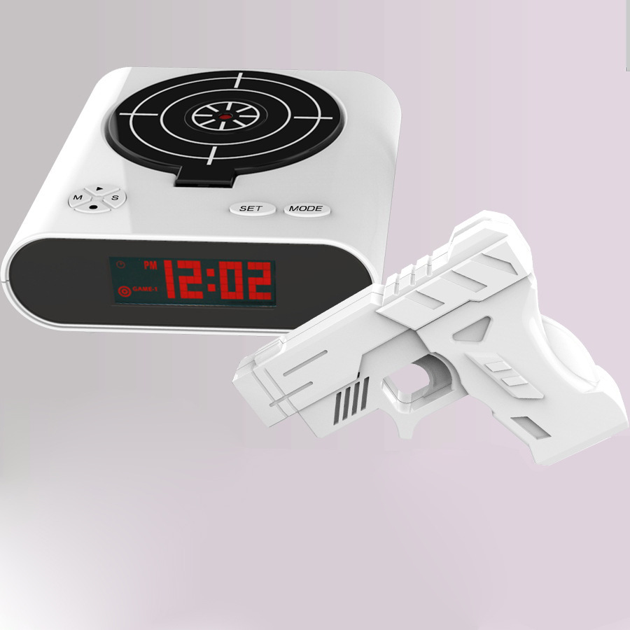 Live shooting novel shooting toy lazy person wake-up alarm clock