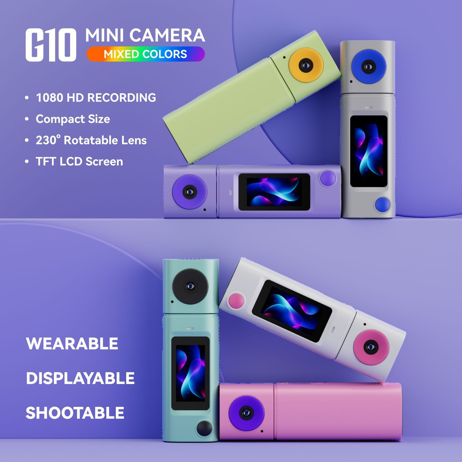 G10 lipstick mini thumb digital camera HD outdoor sports student party video recording and photography