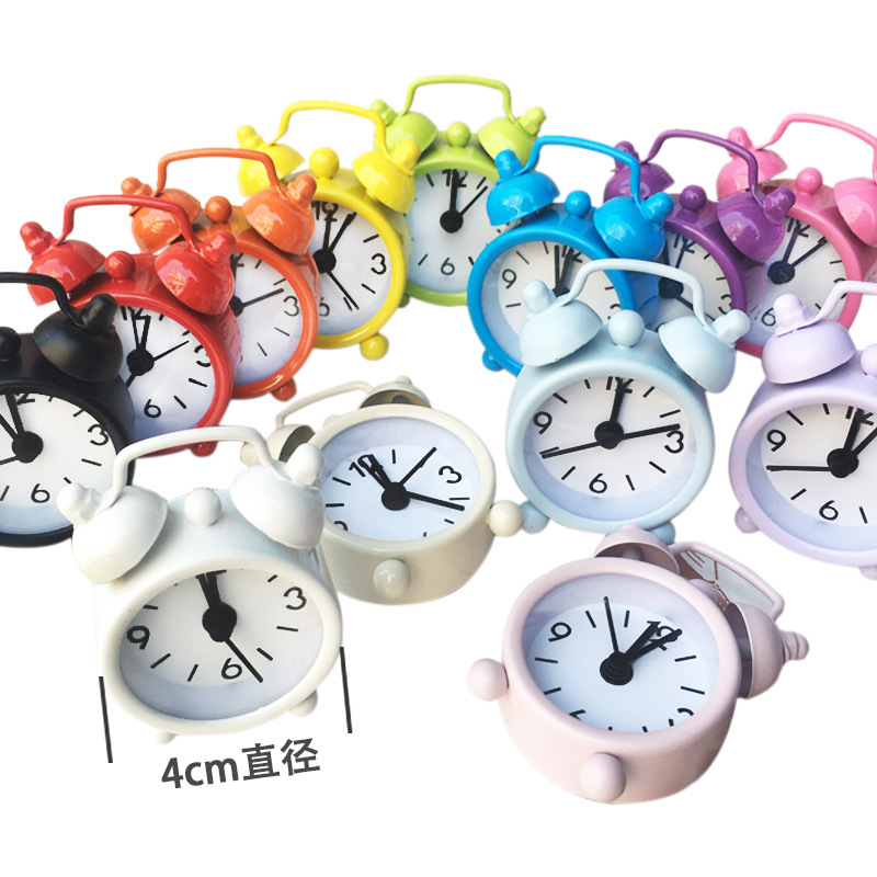 4cm Mini Metal Alarm Clock Student Children Gift Alarm Clock Electronic Clock Can Add Logo