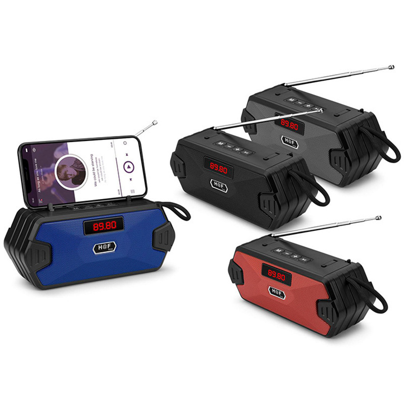 HF-F216 New Wireless Bluetooth Speaker with Phone Stand, Antenna Radio, Portable TWS Handheld Small Speaker