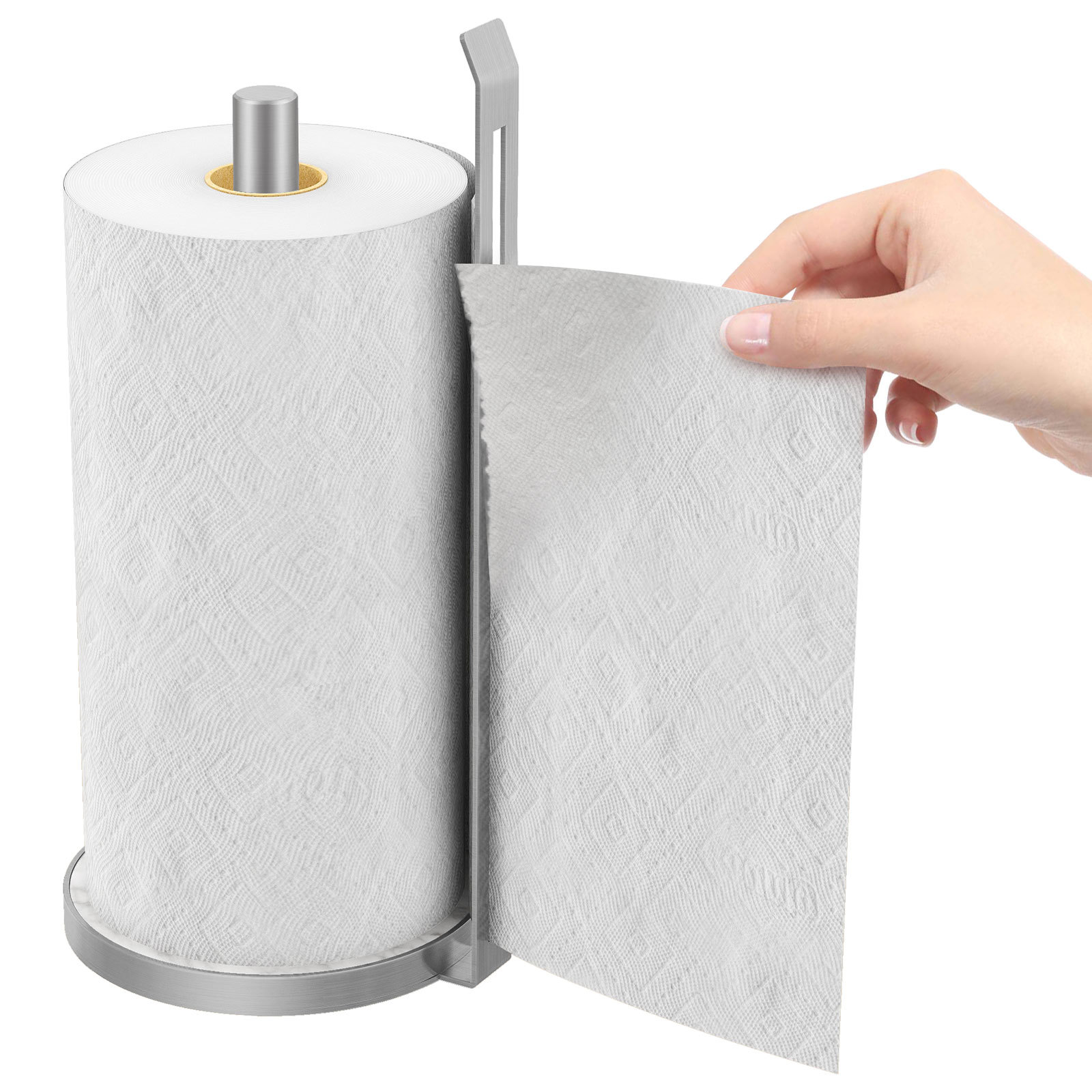 Kitchen paper towel holder marble Nordic stainless steel paper towel holder plastic wrap holder desktop storage rack vertical no-drilling