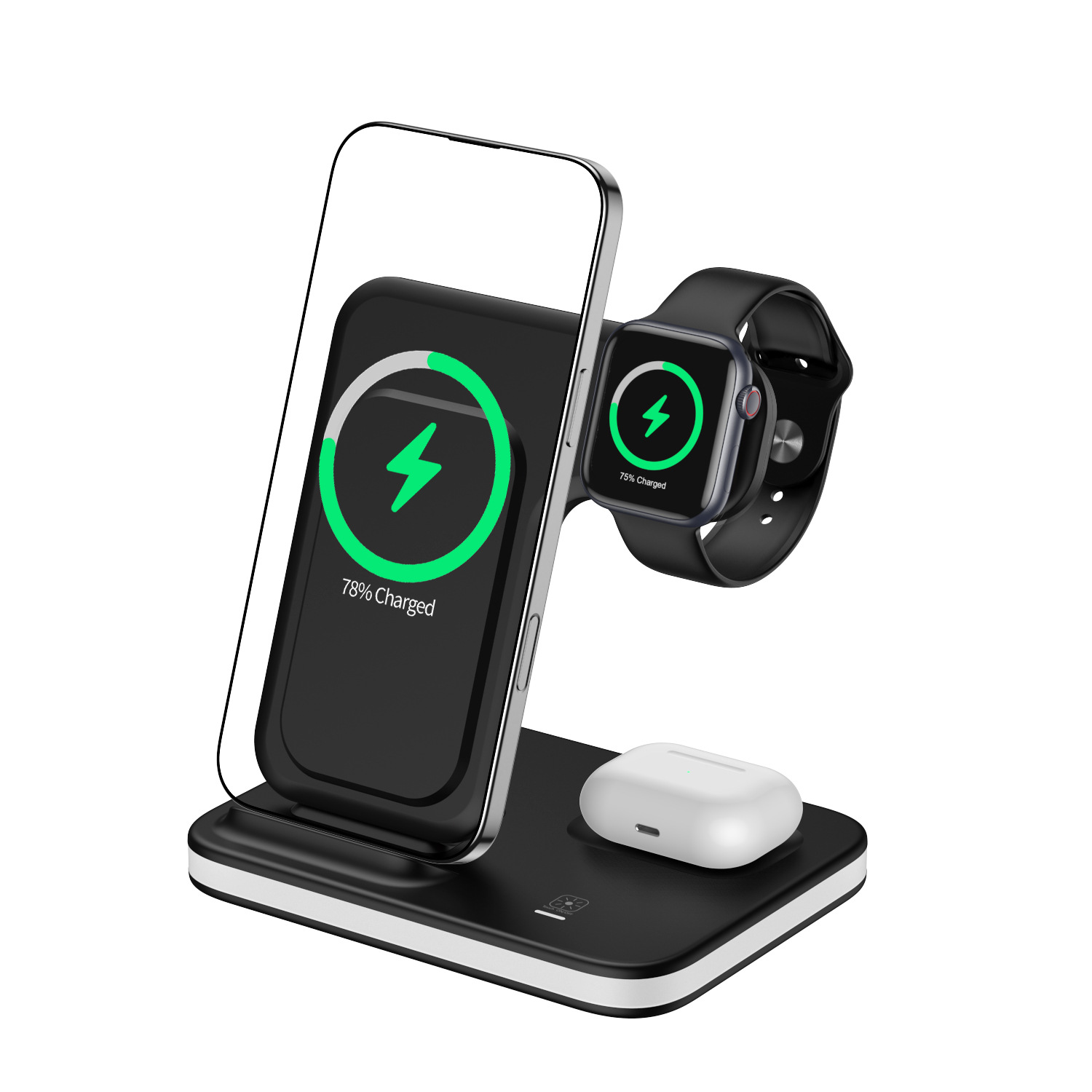 Foldable three-in-one wireless charger 3-in-1 wireless charger multi-function wireless charger night light nursing lamp wireless charger