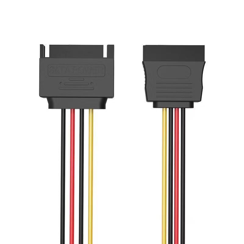High quality SATA male to female all copper hard drive power cable extension cable SATA 15P male to female serial extension