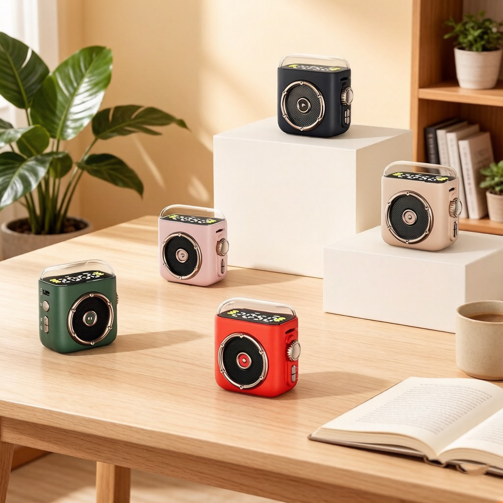 New P6 Wireless Bluetooth Small Speaker Magnetic Clip Clock Display Speaker Gift Speaker Print LOGO