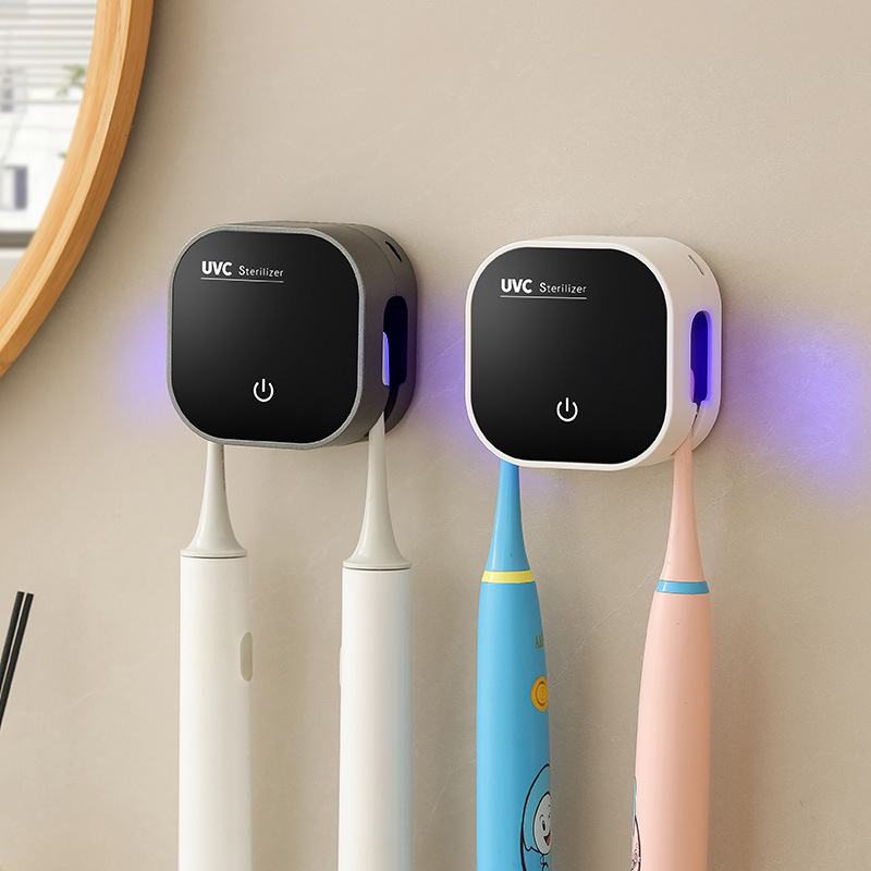 Sterilization and drying toothbrush holder, seamless wall-mounted, no-drilling, UV sterilizer for home use