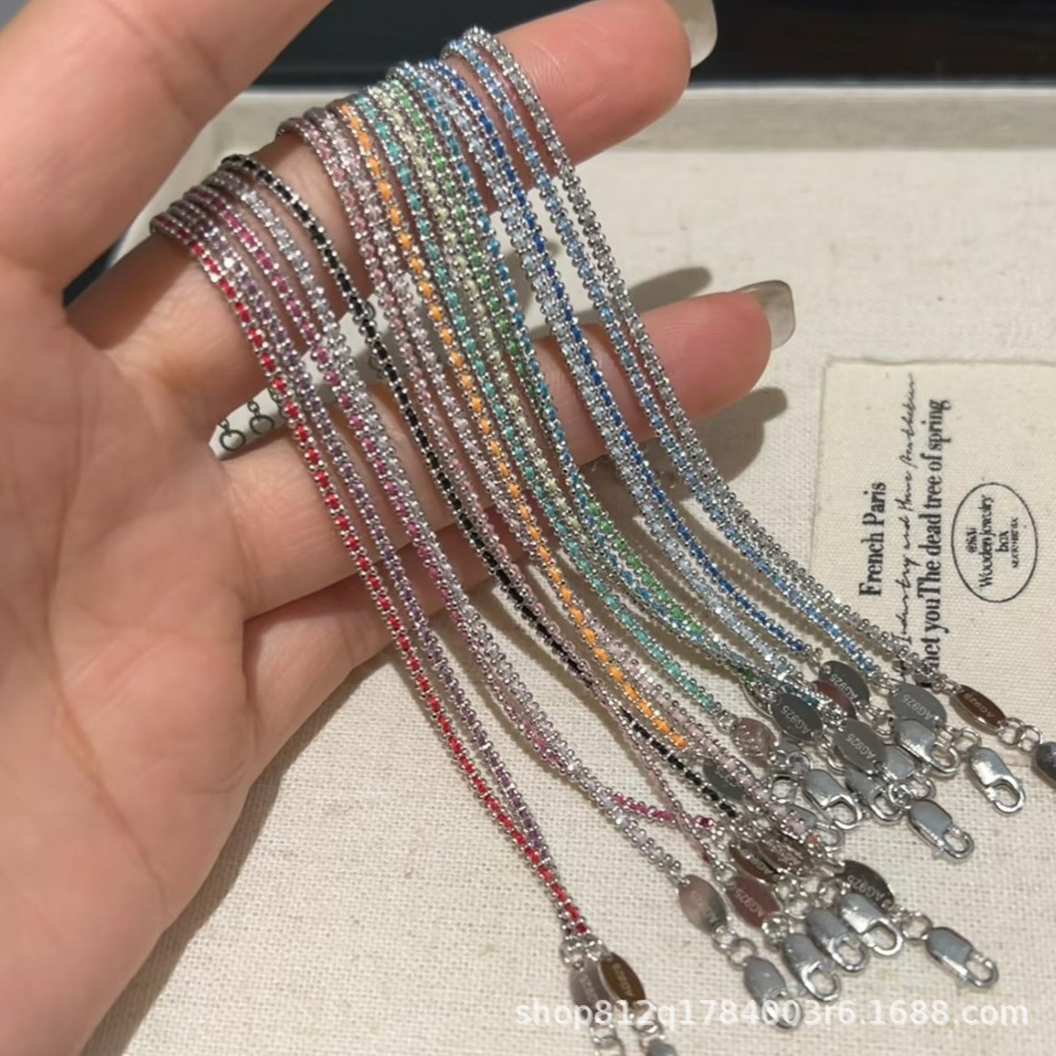 Summer ultra-fine woven rope bracelet simple all S925 sterling silver stacking lucky multicolor rope sterling silver bracelet