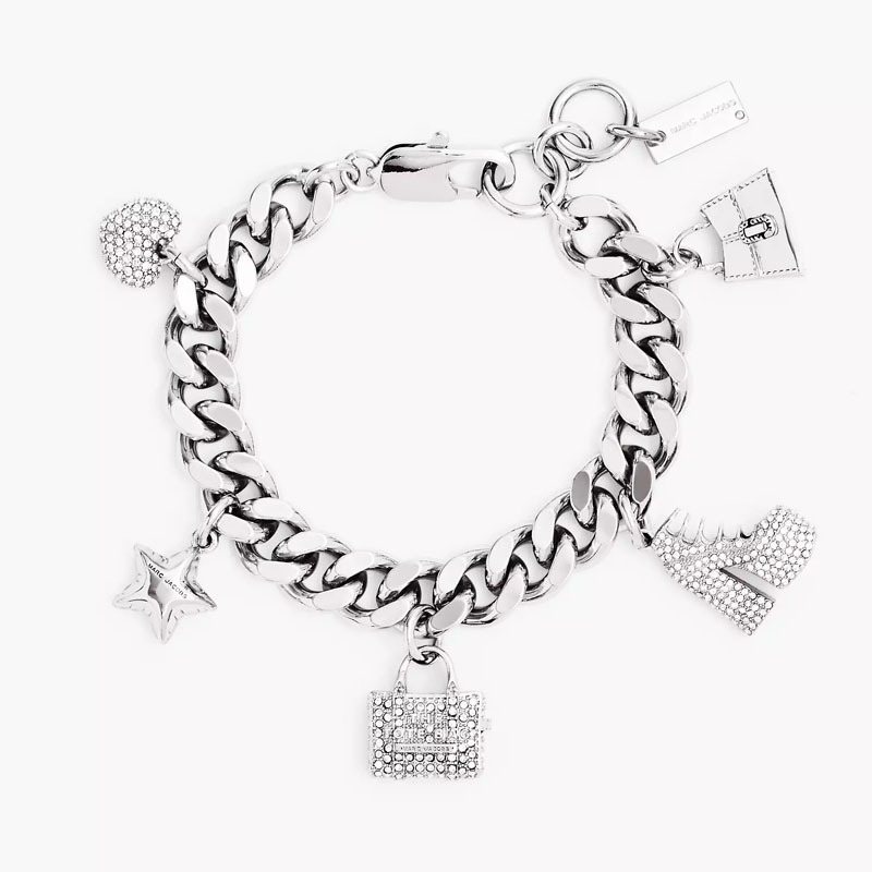 Little Horse metal design full diamond high heel bag love five-pointed star pendant bracelet couple