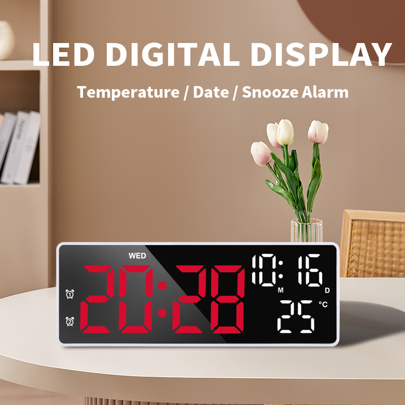Electronic clock LED large screen display battery plug-in dual use