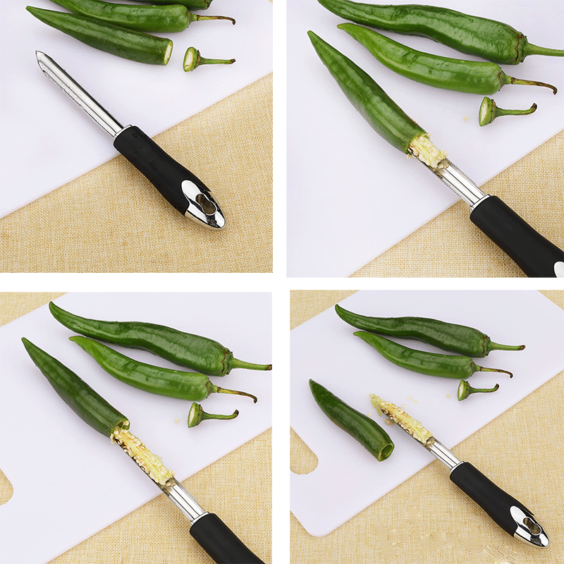 Food-grade Stainless Steel Fruit Corer with Serrated Pepper Corer and Remover Household Food Grade