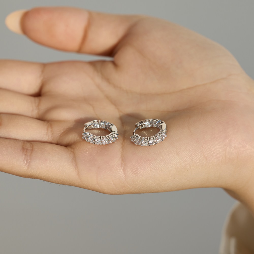 S925 sterling silver earrings for women, full diamond flash exquisite wedding banquet women's ear accessories