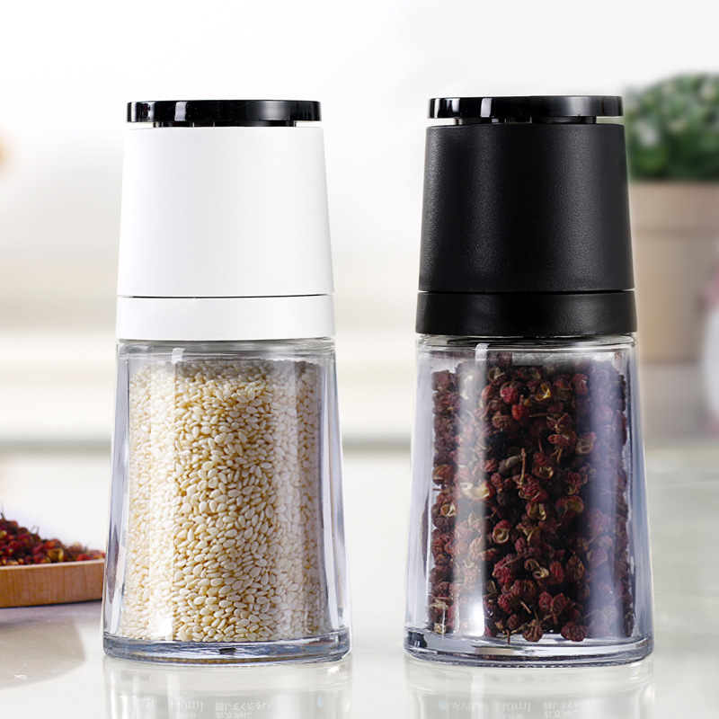 Pepper grinder manual freshly ground black pepper granules household kitchen glass seasoning jar Japanese style grinding bottle
