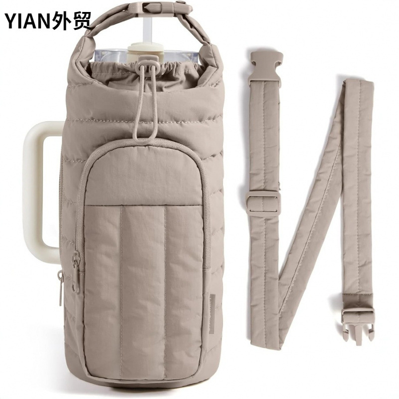 New Water Bottle Cover Quilted Insulated Water Bottle Cover Twill Water Bottle Single Shoulder Bag Water Bottle Bag Crossbody Water Bottle