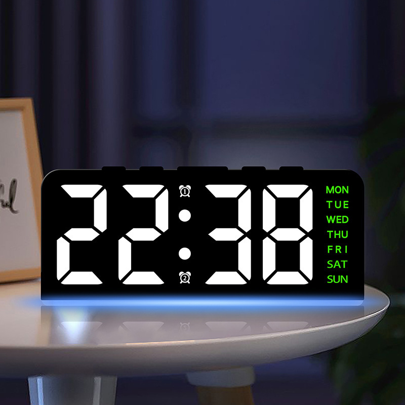 Innovative Atmosphere Lamp LED Large Character Digital Clock Date Table Clock Multifunctional Digital Alarm Clock GH8033