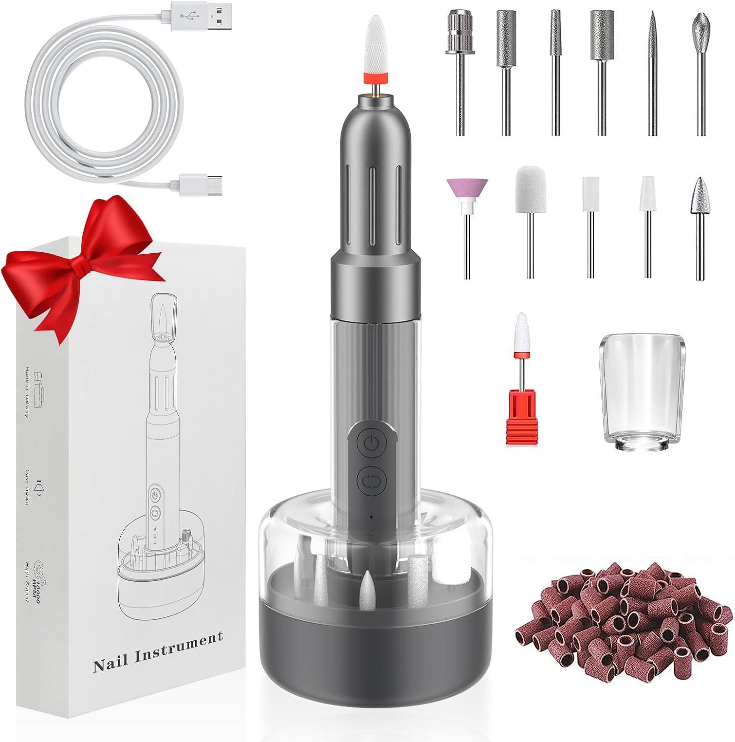 Nail Drill for Manicure, Electric Nail File Pen-Style Portable, Dead Skin Remover for Thick Yellow Nails
