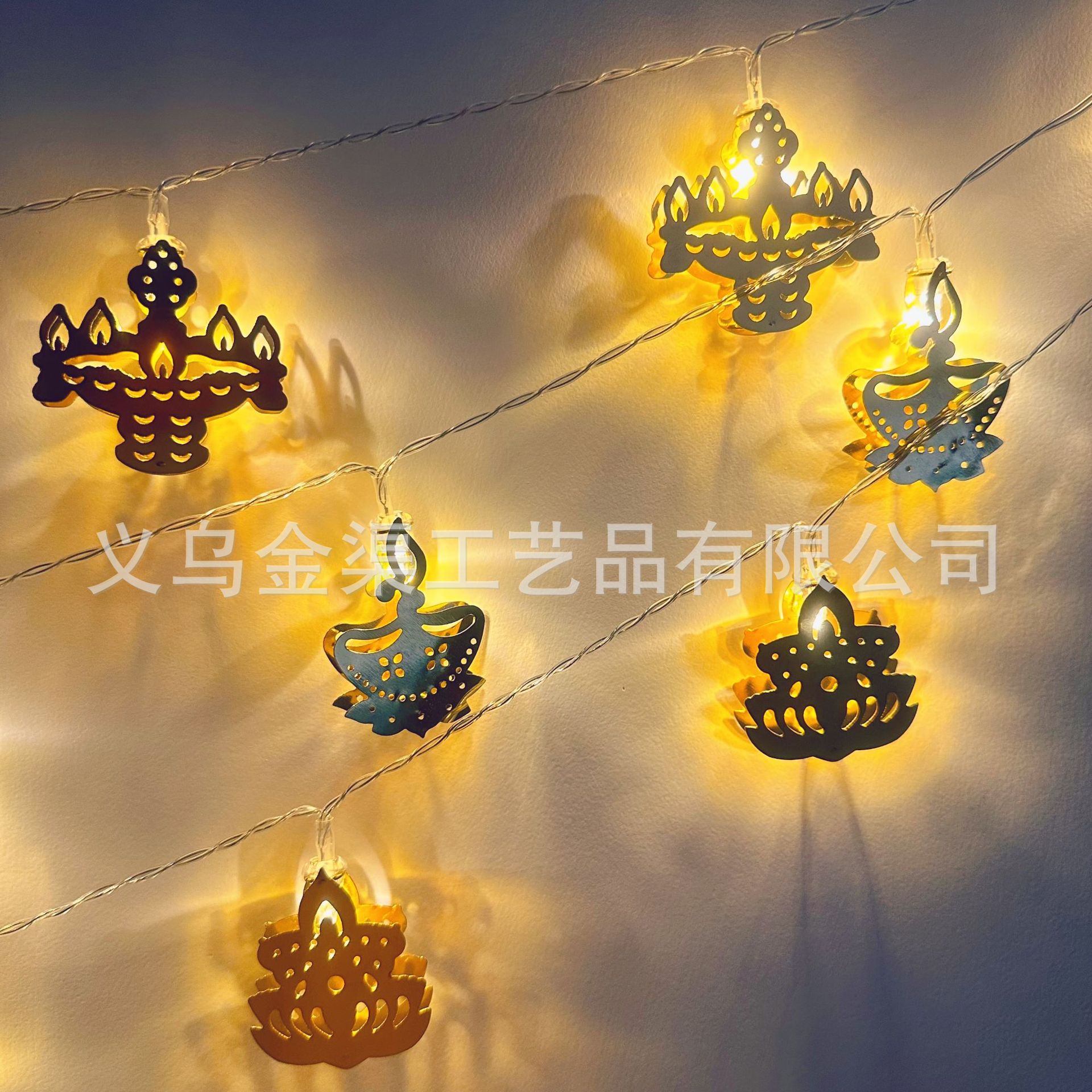 New Indian Diwali Light String LED Festival of Lights Decorative Lights Lotus Candle Light Om Symbol Diwali