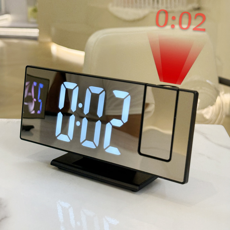 Mirror Projection Clock Alarm Clock Digital Temperature Time Projection Clock Desktop Living Room